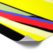 イエローメルローカラフル抽象芸術アートヒッピースタイル ポスター (角)