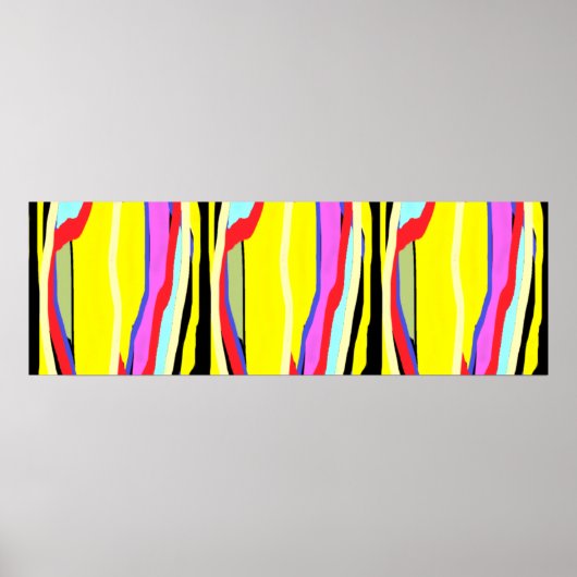 イエローメルローカラフル抽象芸術アートヒッピースタイル ポスター (正面)