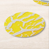 イエローメロンパターンマウスパッド ラウンドペーパーコースター (アングル)