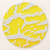 イエローメロンパターンマウスパッド ラウンドペーパーコースター (正面)