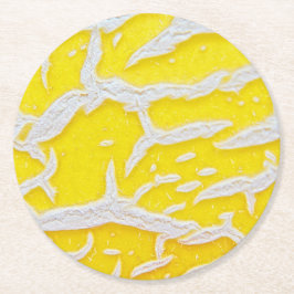 イエローメロンパターンマウスパッド ラウンドペーパーコースター