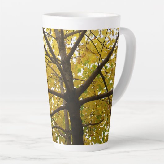 イエローメープルツリーズオータム自然 カフェラテマグ (右アングル)
