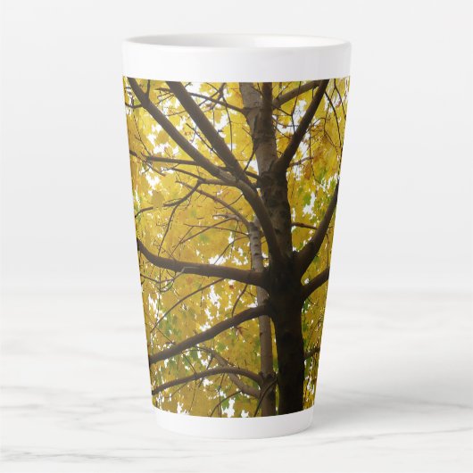 イエローメープルツリーズオータム自然 カフェラテマグ (正面)