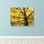 イエローメープルツリーズオータム自然 キャンバスプリント (インサイチュ (ウッドフロア))