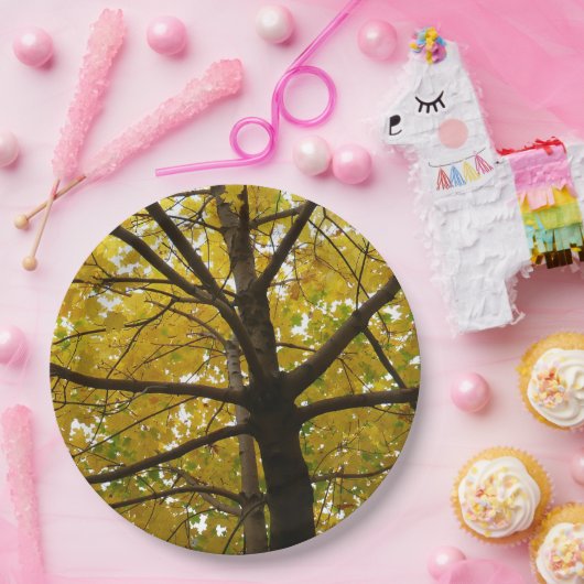 イエローメープルツリーズオータム自然 ペーパープレート (パーティー)