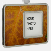 イエローメープルリーフオータム抽象芸術自然 シルバープレートフレームオーナメント (右)