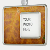 イエローメープルリーフオータム抽象芸術自然 シルバープレートフレームオーナメント (左)