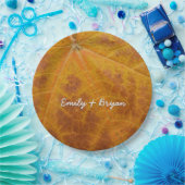 イエローメープルリーフオータム抽象芸術自然 ペーパープレート (パーティー)