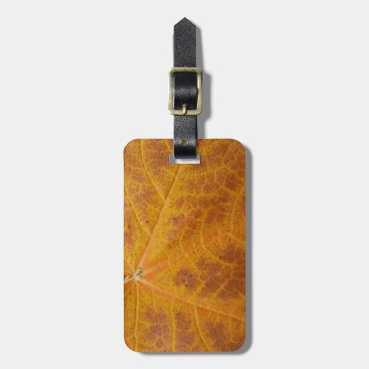 イエローメープルリーフオータム抽象芸術自然 ラゲッジタグ (正面縦)
