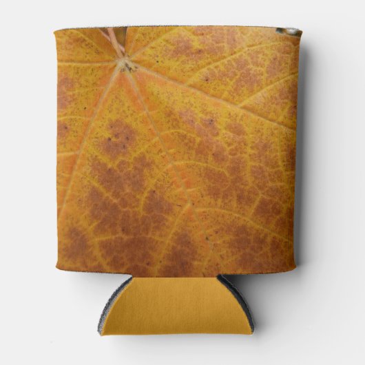 イエローメープルリーフオータム抽象芸術自然 缶クーラー (正面)