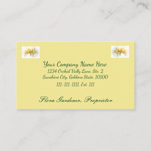 イエローモスーキッドインサンシャインビジネスカード 名刺 (裏面)