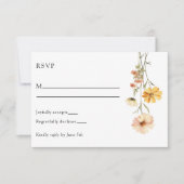 イエローモダンフローラボホシックユニークス結婚ズ 出欠カード (正面)