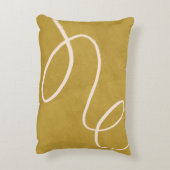 イエローモダン抽象芸術アートのミニマル金ゴールド アクセントクッション (裏面(縦))