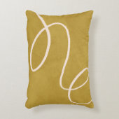 イエローモダン抽象芸術アートのミニマル金ゴールド アクセントクッション (正面(垂直))