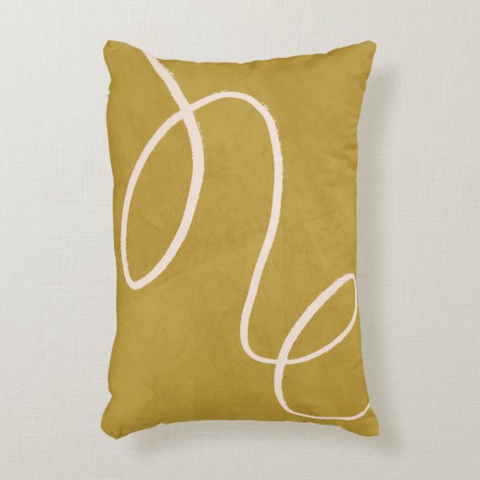 イエローモダン抽象芸術アートのミニマル金ゴールド アクセントクッション (正面(垂直))