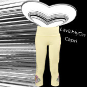 イエローモダン春サマーパステルデイジー花模様 カプリレギンス