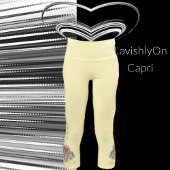 イエローモダン春サマーパステルデイジー花模様 カプリレギンス