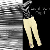 イエローモダン春サマーパステルデイジー花模様 カプリレギンス