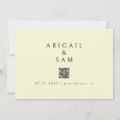 イエローモダン シンプル 白黒写真 横向き セーブザデート (裏面)