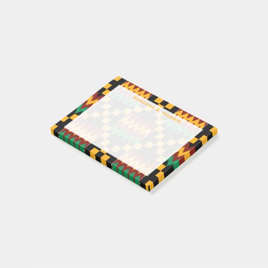 イエローモノグラムクワンザブラックレッドケンテクロス ポストイット (アングル)