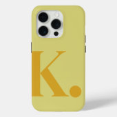 イエローモノグラムレターベーシックカラーミニマリスト Case-Mate iPhoneケース (裏面)