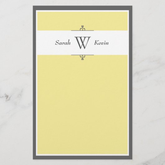 イエローモノグラム文房具 便箋 (正面)