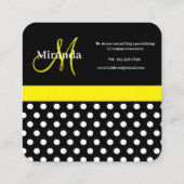 イエローモノグラム白黒水玉模様 スクエア名刺 (裏面)