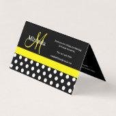 イエローモノグラム白黒水玉模様 名刺 (裏面)