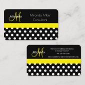 イエローモノグラム白黒水玉模様 名刺 (正面/裏面)