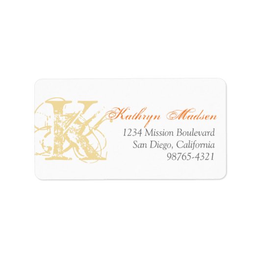 イエローモノグラム遭難グランジ差出人住所 ラベル (正面)