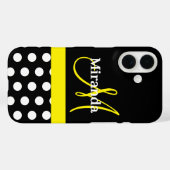 イエローモノグラム ブラック ホワイトドット Case-Mate iPhoneケース (裏面 (横))