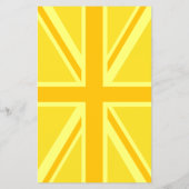 イエローユニオンジャック英国国旗の背景 チラシ (裏面)