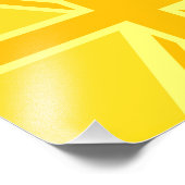 イエローユニオンジャック英国国旗の背景 フォトプリント (角)