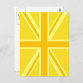 イエローユニオンジャック英国国旗の背景 ポストカード (正面/裏面)