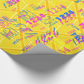 イエローユニオンジャック英国国旗の背景 ラッピングペーパー (角)