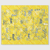 イエローユニオンジャック英国国旗の背景 ラッピングペーパー (フラット)