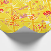 イエローユニオンジャック英国国旗の背景 ラッピングペーパー (角)