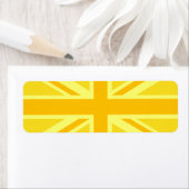 イエローユニオンジャック英国国旗の背景 ラベル (インサイチュ)