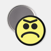 イエローユニブロウ眉しかめ顔 マグネット (正面/裏面)