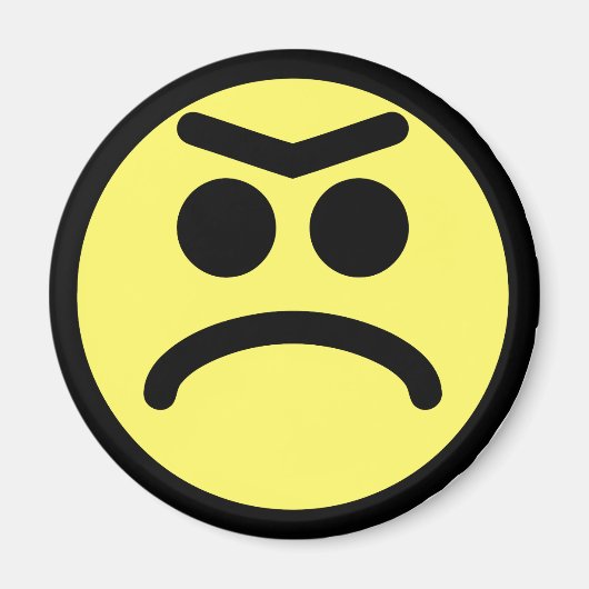 イエローユニブロウ眉しかめ顔 マグネット (正面)