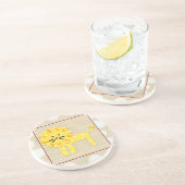 イエローライオンと白水玉模様 コースター (側面)