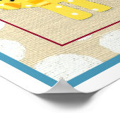 イエローライオンと白水玉模様 ポスター (角)