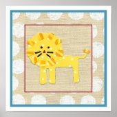 イエローライオンと白水玉模様 ポスター (正面)