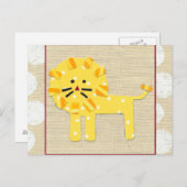 イエローライオンと白水玉模様 ポストカード (正面/裏面)