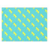 イエローライオンの輪郭 テーブルクロス (正面(横))