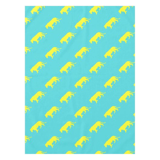 イエローライオンの輪郭 テーブルクロス (正面)