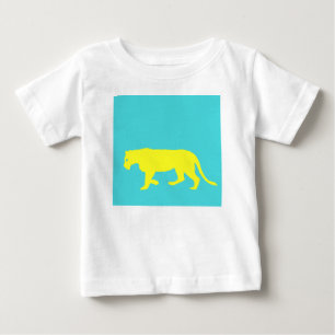 イエローライオンの輪郭 ベビーTシャツ