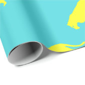 イエローライオンの輪郭 ラッピングペーパー (ロールコーナー)