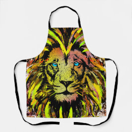 イエローライオンヘッドエプロン – ライオン顔エプロン エプロン