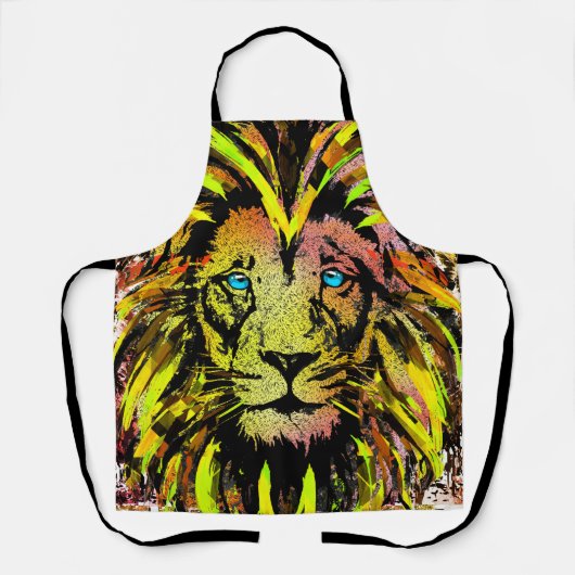 イエローライオンヘッドエプロン – ライオン顔エプロン エプロン (正面)